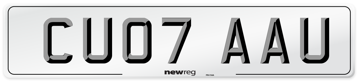 CU07 AAU Number Plate from New Reg